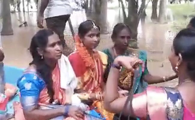 Video: Andhra Bride Takes Boat Ride To Groom's House Amid Heavy Rain