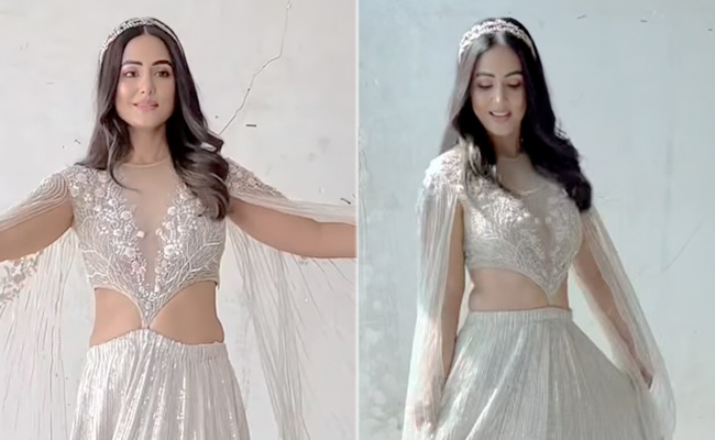 Hina Khan's Embellished Cutout Gown Screams Festive Fashion From Miles Away