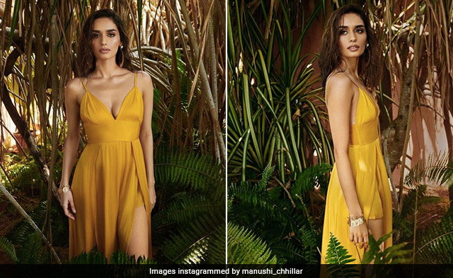 Manushi Chhillar's Very Stylish Mustard Dress Makes Her Happy When She's Feeling The Monday Blues