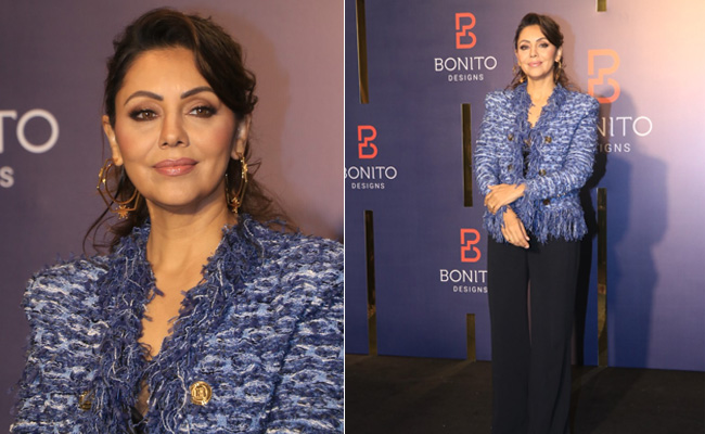 Gauri Khan's Blue Jacket, Trousers And Double Hoop Earrings Add Refined Style To Monsoon Days
