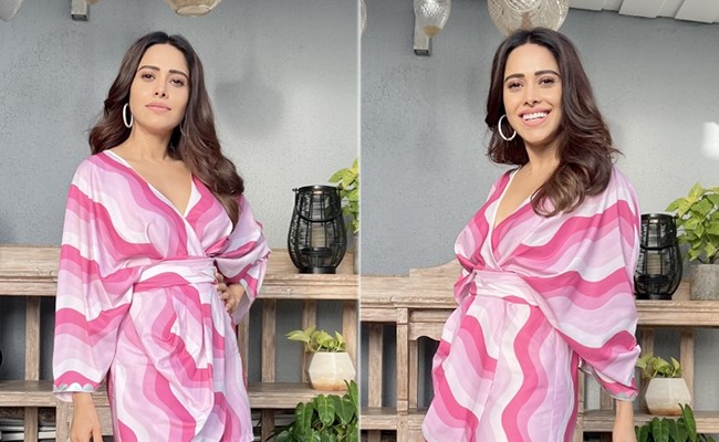Brightening Up Rainy Days In A Pretty Pink Mini Dress Is Nushrratt Bharuccha