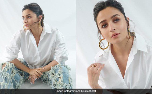 Alia Bhatt Takes The Basic White Shirt And Blue Jeans Look Up A Notch With Her Latest Style Statement