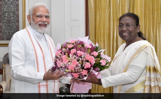 PM Modi Meets President Droupadi Murmu At Rashtrapati Bhavan