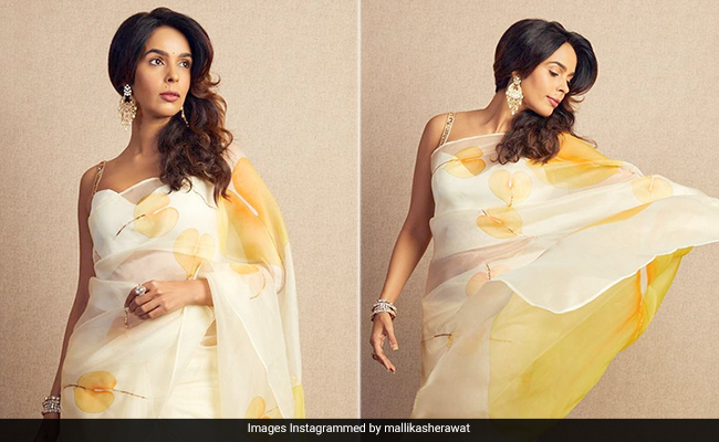 We'd Pick Mallika Sherawat In A Gorgeous Organza <i>Saree</i> Over A Summer Dress Any Day