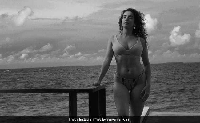 Oh Nothing, Just Sanya Malhotra Looking Captivating In A Swimsuit By The Sea On A Cloudy Day