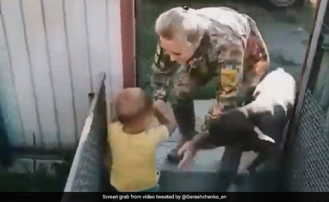 Watch: Ukraine Child's Heart-Melting Reaction As Soldier Mom Returns