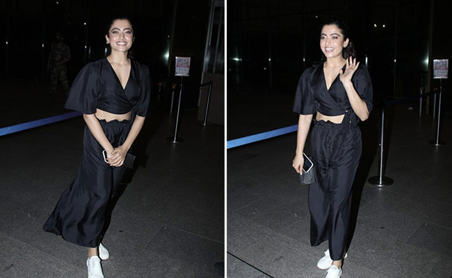 Rashmika Mandanna's All-Black Co-Ord Set Is The Brightest Airport Look Today