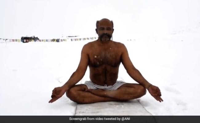 Watch: Officer's Shirtless Yoga At 18,000 Feet In Snow In Ladakh
