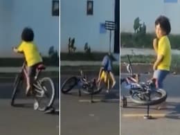 नौटंकीबाज इस बच्चे की हरकत देख याद आ जाएंगे बचपने के दिन, साइकिल से गिरते ही करने लगा... नौटंकीबाज इस बच्चे की हरकत देख याद आ जाएंगे बचपने के दिन, साइकिल से गिरते ही करने लगा...