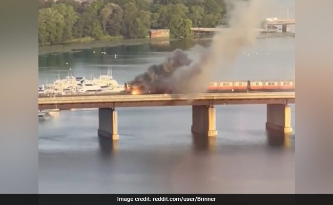 Video: Boston Train Catches Fire Atop Bridge, Woman Jumps Into River