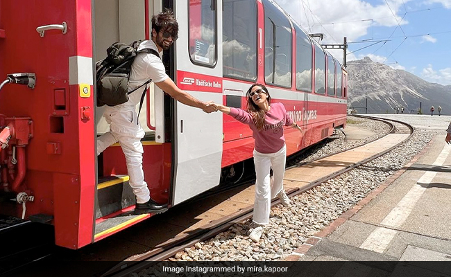 Shahid Kapoor And Mira Rajput Recreate Iconic <i>DDLJ</i> Scene In Switzerland, Fans Call Them "Raj-Simran 2.0"