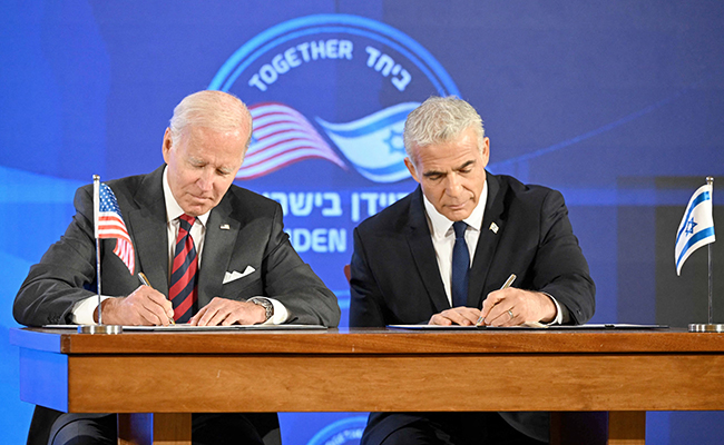 Biden Vows To Use "All Power" To Stop Iran Atomic Bomb In New US-Israel Pact