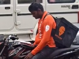 Viral Video: Swiggy Delivery Man Drenched In Heavy Rain Moves The Internet