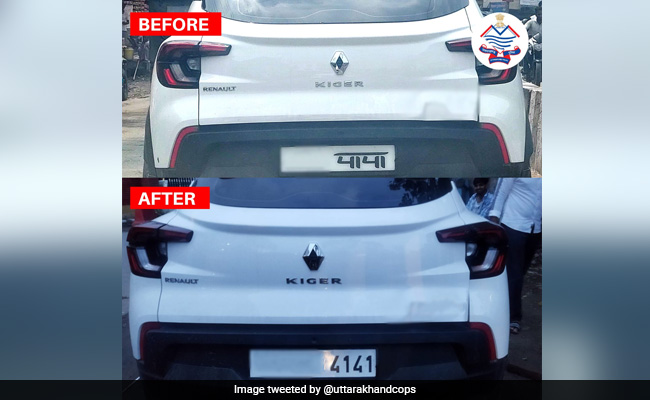 Car With 'Papa' Number Plate Fined In Uttarakhand, Police Share Picture