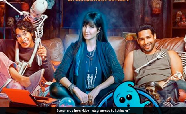 <i>Phone Bhoot</i> Motion Poster: Katrina Kaif, Ishaan Khatter And Siddhant Chaturvedi Pose With Skeletons