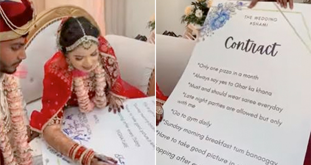 Viral Video: Bride And Groom Sign Marriage Contract With 'Foodie' Conditions