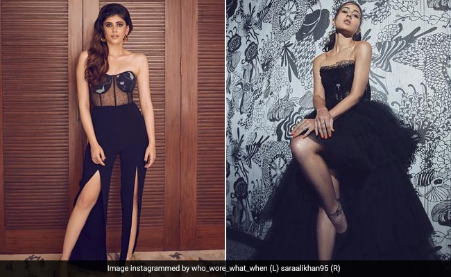 Sanjana Sanghi And Sara Ali Khan Cannot Say No To Black, Especially A Corset Dress