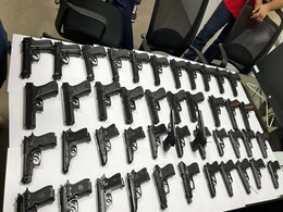 Indian Couple With 45 Pistols Arrested At Delhi Airport Indian Couple With 45 Pistols Arrested At Delhi Airport