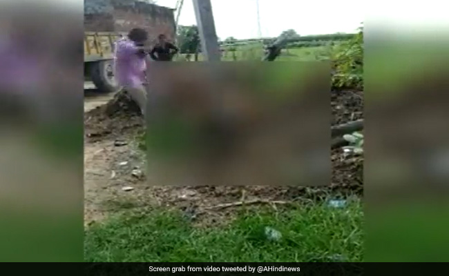 Video Shows UP Man Beating Wife Tied To Electric Pole