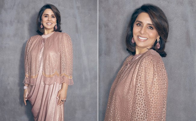 Neetu Kapoor Adds Sheen To Ethnic Dressing In A Metallic Pink Outfit