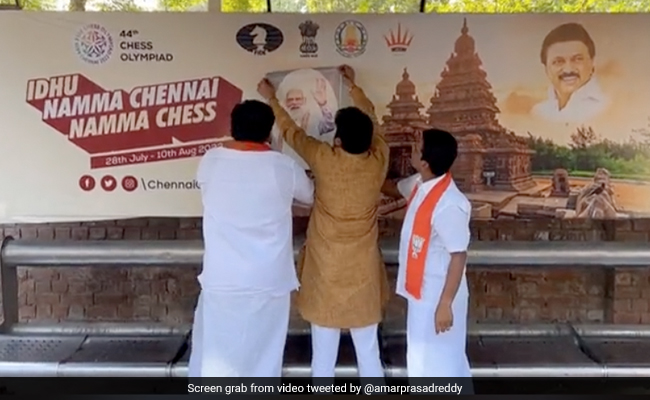 Watch: BJP Man Sticks PM's Photo On Billboards Of Tamil Nadu Chess Event