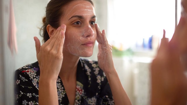 Washing face few times a day helps wash off acne-causing elements