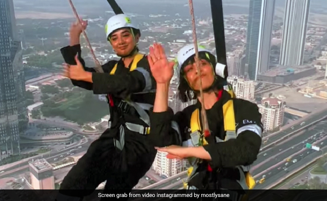 <i>Jugjugg Jeeyo</i> Star Prajakta Koli Did <i>The Punjaabban Song</i> Hook Step Hanging Off The 54th Floor