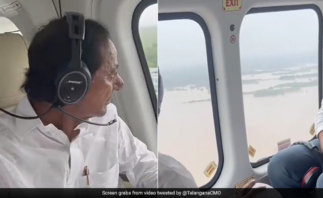 "Cloudburst A Foreign Conspiracy": Telangana's KCR In Flood-Hit Area