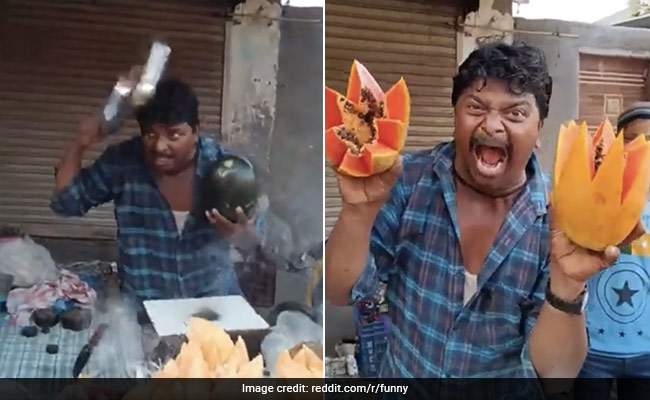 Video Of A "Passionate" Fruit Seller Goes Viral, Internet in Splits