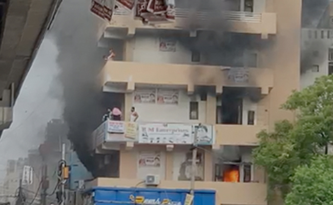 Video: Fire At 4-Storey Residential Building In Delhi, 12 Rescued