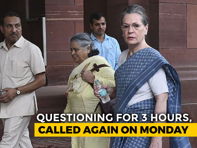 Sonia Gandhi Questioned For 3 Hours, Called Again On Monday