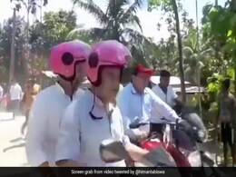 Video: Assam Chief Minister Rides A Bike During Survey Of Flood-Hit District Video: Assam Chief Minister Rides A Bike During Survey Of Flood-Hit District