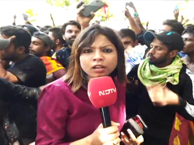 NDTV Captures Huge Lankan Protests, Security Breached Near PM's House