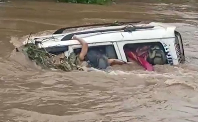 Video: Car Washed Away Crossing Bridge In Heavy Rain In Nagpur, 3 Dead
