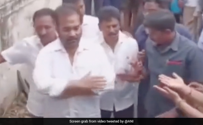 Watch: Andhra MLA Steps Into Drain To Protest Against Civic Body