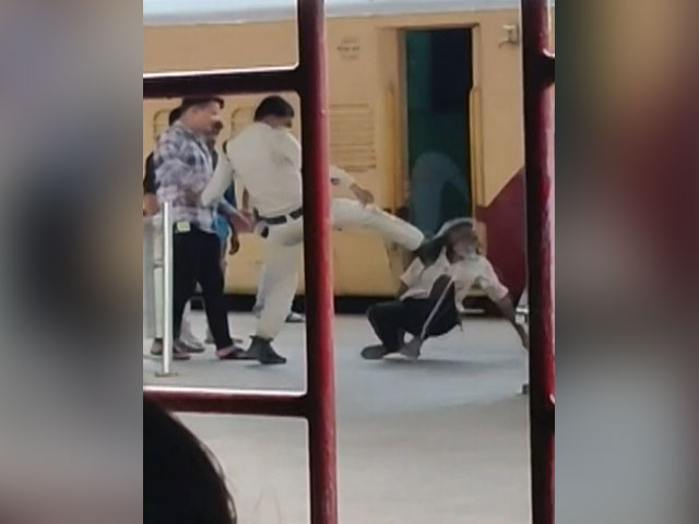 Video: Cop Brutally Attacks Elderly Man At Madhya Pradesh Railway Station