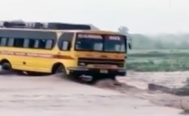 Watch: School Bus Topples Over In Floodwater In Uttarakhand