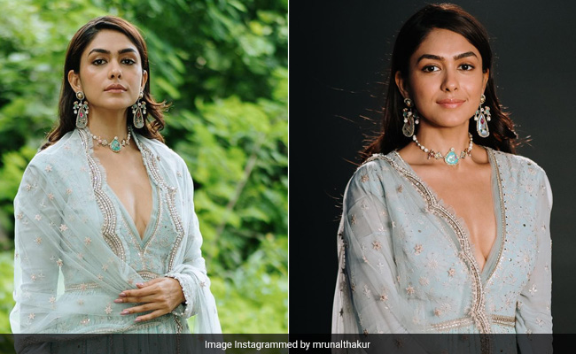 Mrunal Thakur In An Embellished <i>Anarkali</i> Suit Certainly Looks Like An Ethnic Dream Come True