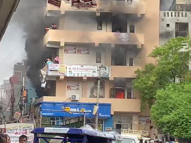 Video: Fire At 4-Storey Residential Building In Delhi, 12 Rescued