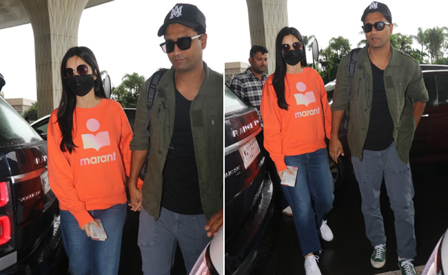 Katrina Kaif And Vicky Kaushal Walking Hand-In-Hand Look As Cosy As They Do Cute At The Airport
