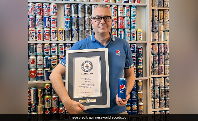 Man Collects 12,042 Different Pepsi Cans To Break Guinness World Record