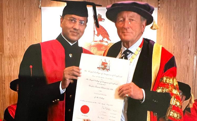 Hyderabad Doctor Gets Honorary Fellowship From Royal College Of Surgeons