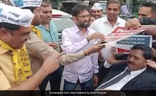 AAP Holds Protests In Gujarat Against PM Modi's 'Revdi Culture' Remark
