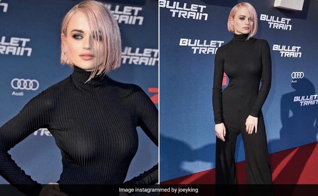 Joey King Brings The Va-Va-Voom With Her Pink New Bob And Black Jumpsuit