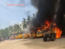 Police Vehicles Torched After Teen Found Dead In Tamil Nadu School Police Vehicles Torched After Teen Found Dead In Tamil Nadu School