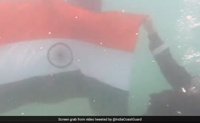 Watch: As Part of <i>Har Ghar Tiranga</i> Campaign, Indian Coast Guard Performs Underwater Flag Demo