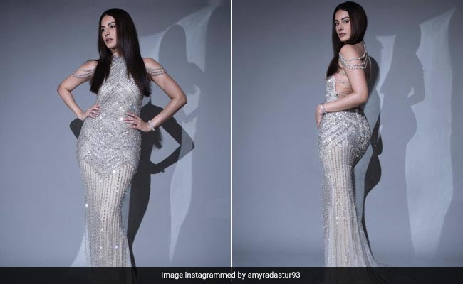 Amyra Dastur Dazzles Away Like The Star She Is In A Glittery Silver Gown