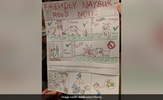 Man Sends Neighbour Comic Strip To Complain About Barking Dog