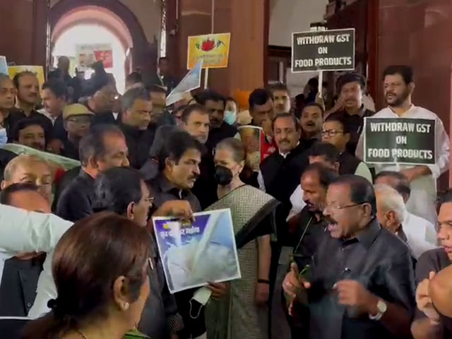 Sonia Gandhi, Rahul Gandhi Join Congress's "In Black" Protest Outside Parliament