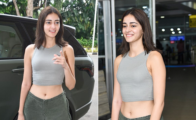 Ananya Panday Serves Monsoon Greys In Style In A Crop Top, Joggers And Sneakers